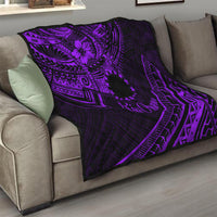 Kia Orana Cook Islands Quilt Circle Stars With Floral Purple Pattern LT01 - Polynesian Pride