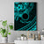 Kia Orana Cook Islands Canvas Wall Art Circle Stars With Floral Turquoise Pattern LT01 Turquoise - Polynesian Pride