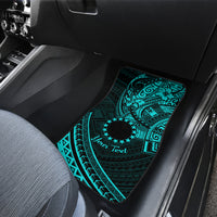 Kia Orana Cook Islands Car Mats Circle Stars With Floral Turquoise Pattern LT01 - Polynesian Pride