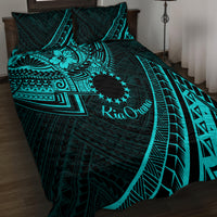 Kia Orana Cook Islands Quilt Bed Set Circle Stars With Floral Turquoise Pattern LT01 - Polynesian Pride