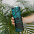 Kia Orana Cook Islands Skinny Tumbler Circle Stars With Floral Turquoise Pattern