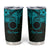 Kia Orana Cook Islands Tumbler Cup Circle Stars With Floral Turquoise Pattern