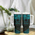 Kia Orana Cook Islands Tumbler With Handle Circle Stars With Floral Turquoise Pattern