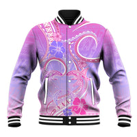 Polynesian Shark Valentine Baseball Jacket Sweet Unique Version LT01 Unisex Pink - Polynesian Pride