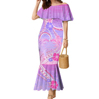Polynesian Shark Valentine Family Matching Mermaid Dress and Hawaiian Shirt Sweet Unique Version LT01 Mom's Dress Pink - Polynesian Pride