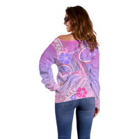 Polynesian Shark Valentine Off Shoulder Sweater Sweet Unique Version LT01 - Polynesian Pride