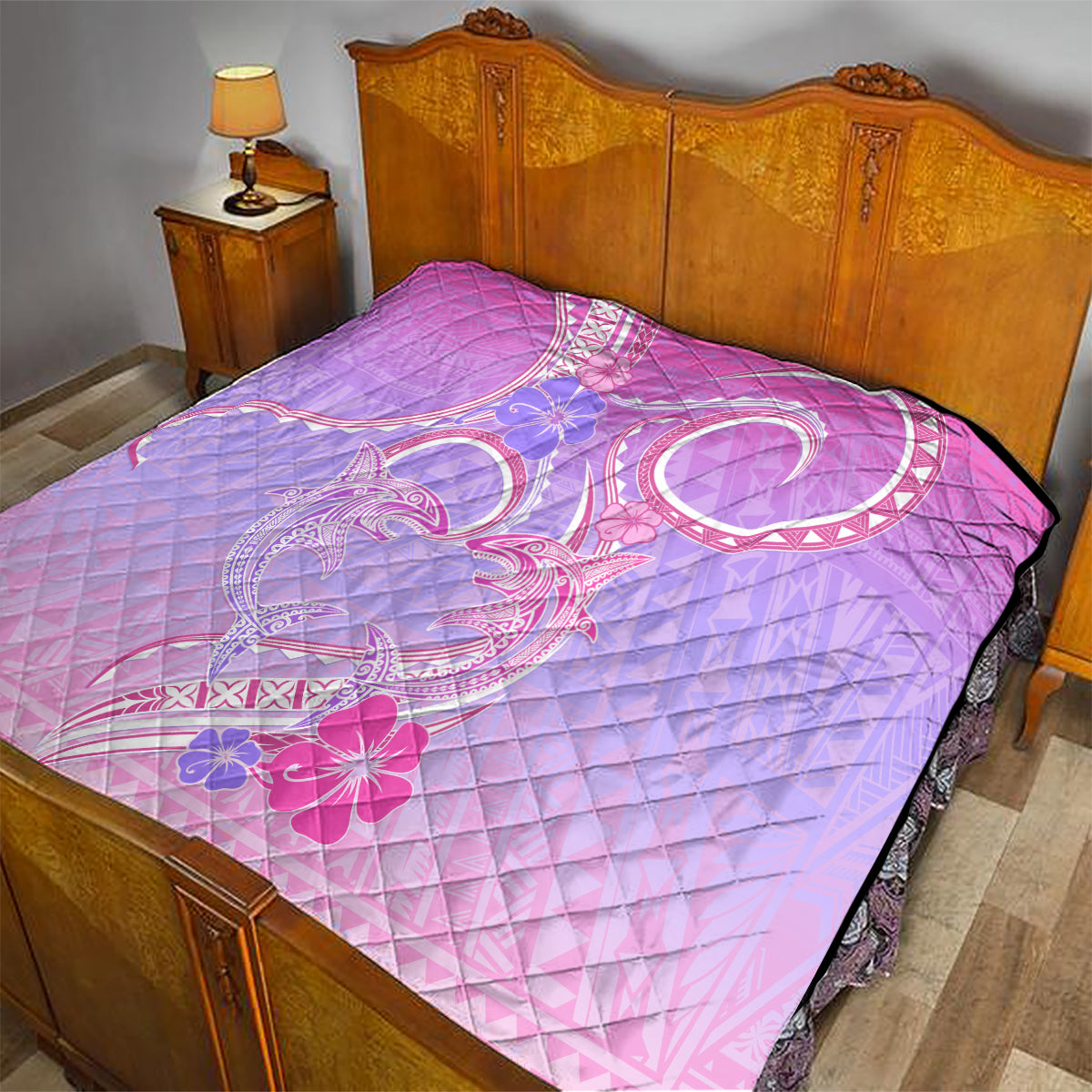 Polynesian Shark Valentine Quilt Sweet Unique Version LT01 - Polynesian Pride