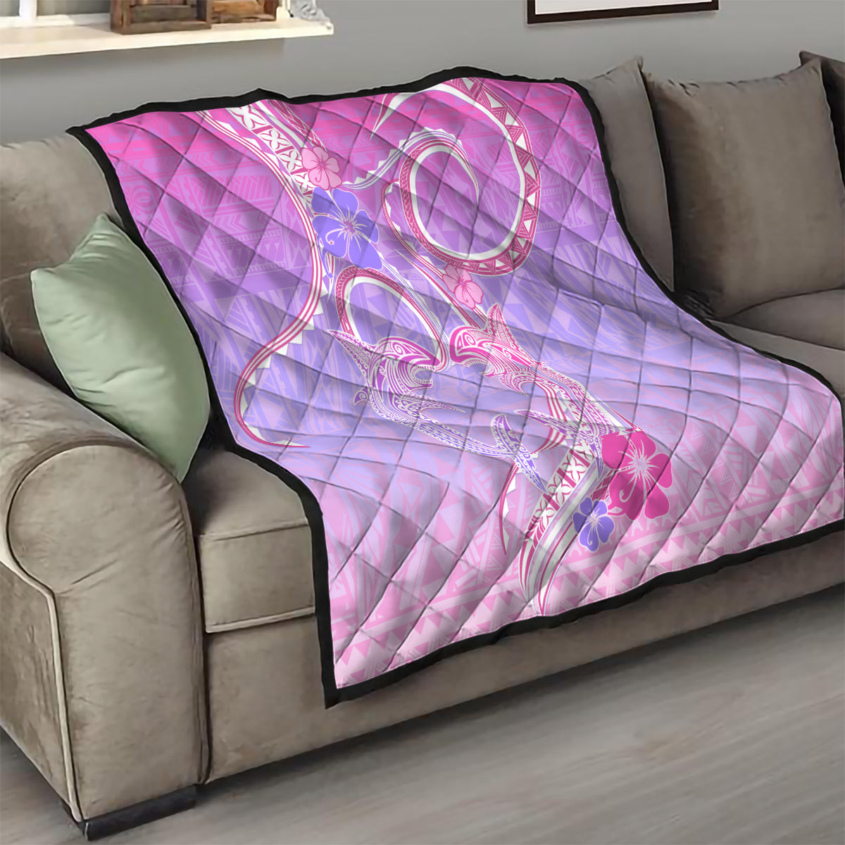 Polynesian Shark Valentine Quilt Sweet Unique Version LT01 - Polynesian Pride