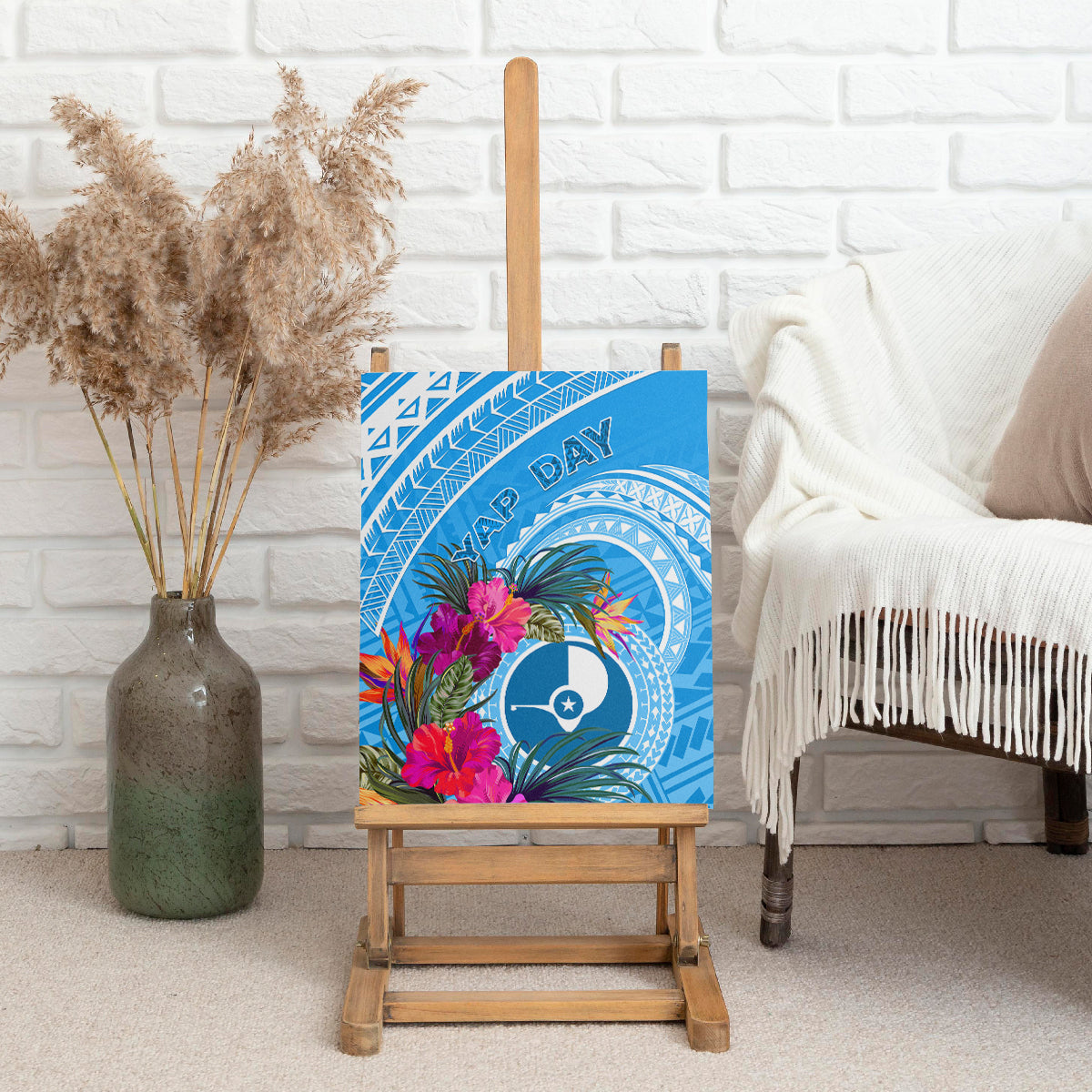 Yap Day Canvas Wall Art Nam nu Waqab Tropical Flower