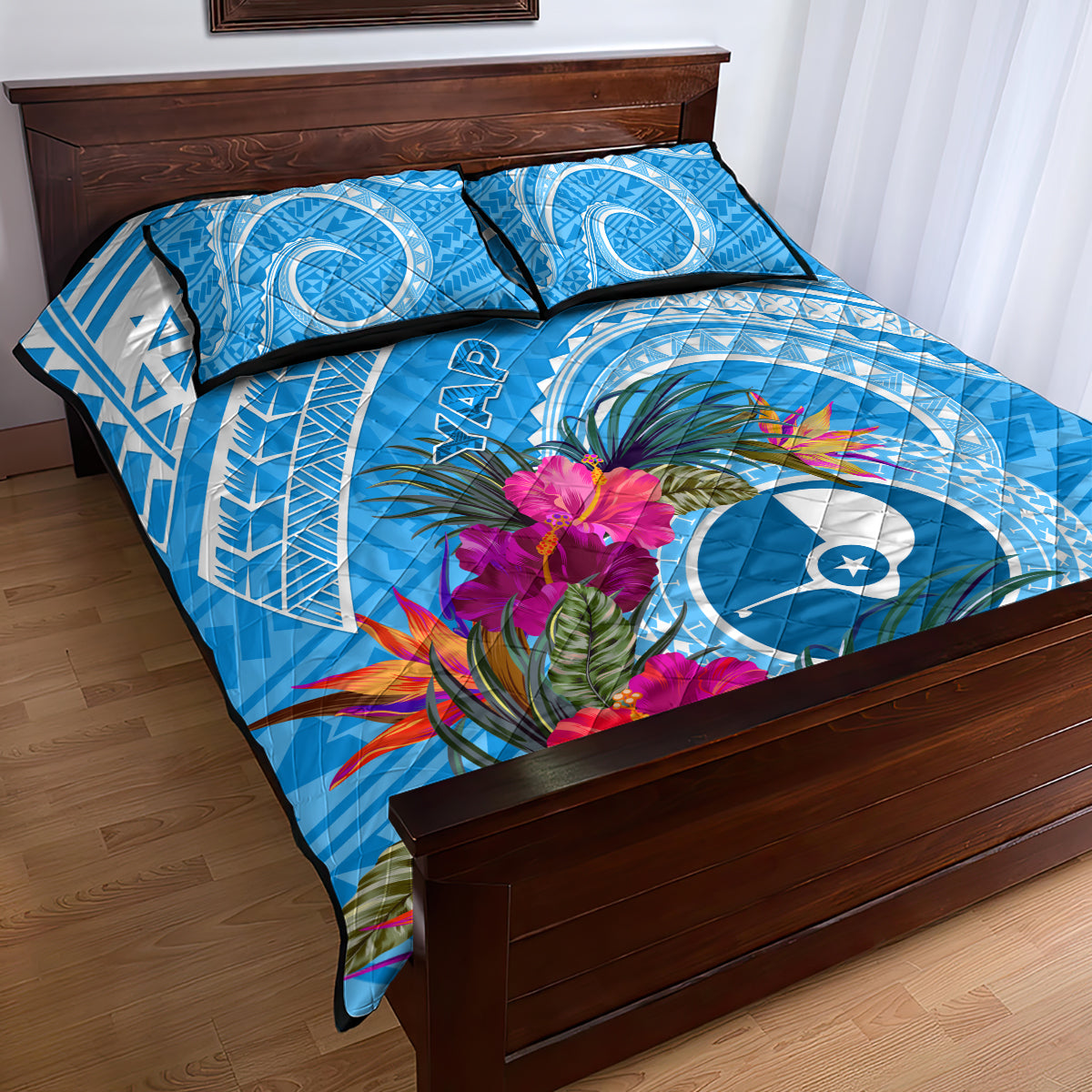 Yap Day Quilt Bed Set Nam nu Waqab Tropical Flower