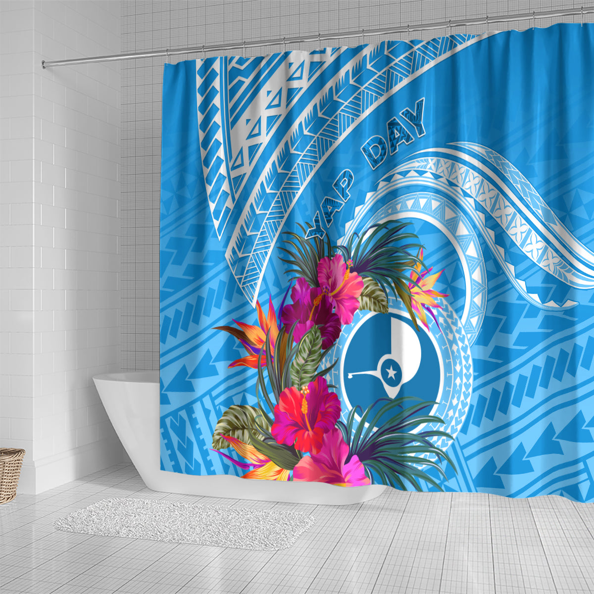 Yap Day Shower Curtain Nam nu Waqab Tropical Flower