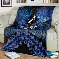 Personalised Aotearoa Matariki Blanket Blue Fern Maori Poutama