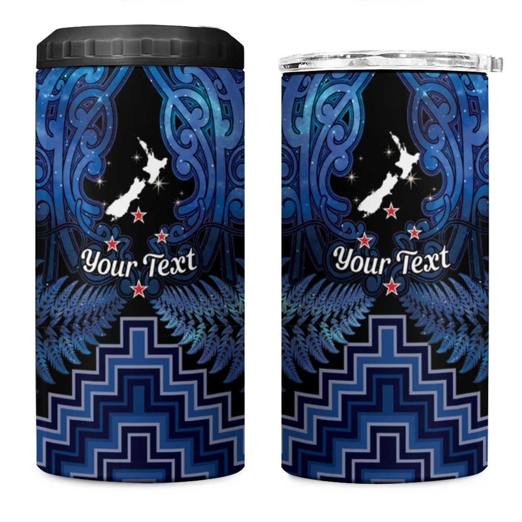 Personalised Aotearoa Matariki 4 in 1 Can Cooler Tumbler Blue Fern Maori Poutama LT01 One Size: 16 oz Blue - Polynesian Pride