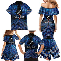 Personalised Aotearoa Matariki Family Matching Mermaid Dress and Hawaiian Shirt Blue Fern Maori Poutama LT01 - Polynesian Pride