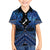 Personalised Aotearoa Matariki Family Matching Off The Shoulder Long Sleeve Dress and Hawaiian Shirt Blue Fern Maori Poutama