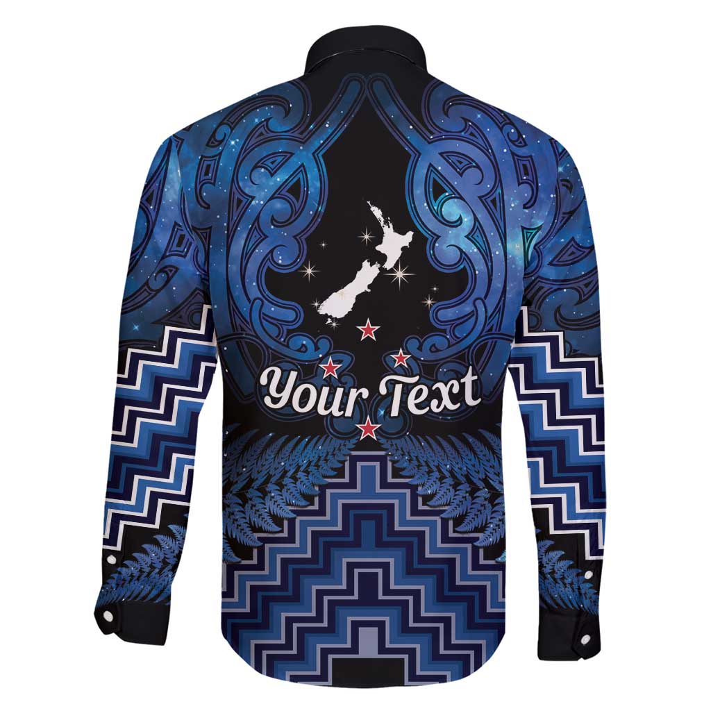 Personalised Aotearoa Matariki Family Matching Summer Maxi Dress and Hawaiian Shirt Blue Fern Maori Poutama LT01 - Polynesian Pride