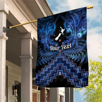 Personalised Aotearoa Matariki Garden Flag Blue Fern Maori Poutama