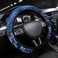 Aotearoa Matariki Steering Wheel Cover Blue Fern Maori Poutama