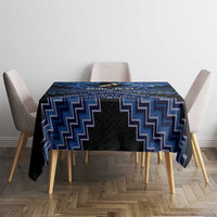 Personalised Aotearoa Matariki Tablecloth Blue Fern Maori Poutama