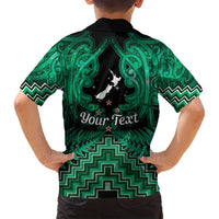 Personalised Aotearoa Matariki Family Matching Summer Maxi Dress and Hawaiian Shirt Green Fern Maori Poutama LT01 - Polynesian Pride
