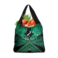 Personalised Aotearoa Matariki Grocery Bag Green Fern Maori Poutama
