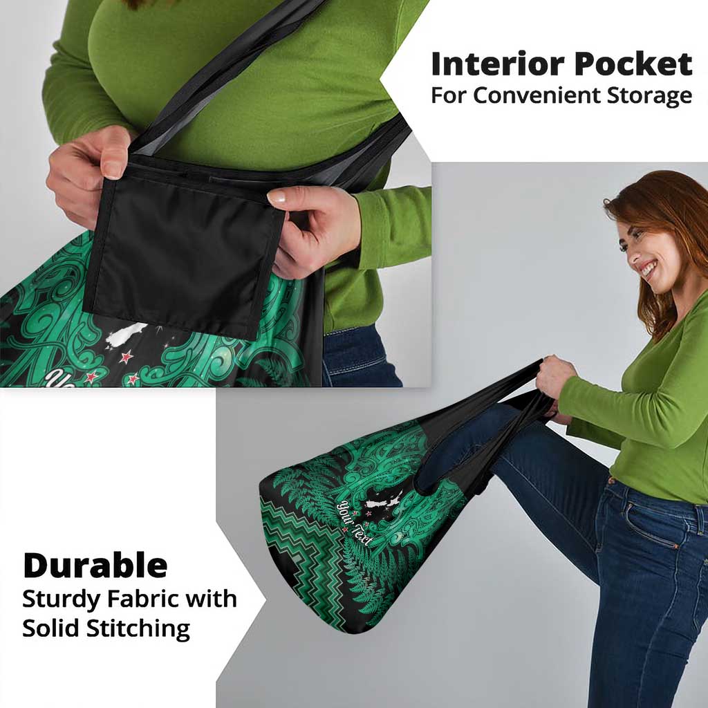 Personalised Aotearoa Matariki Grocery Bag Green Fern Maori Poutama