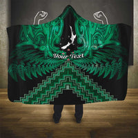Personalised Aotearoa Matariki Hooded Blanket Green Fern Maori Poutama