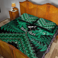 Personalised Aotearoa Matariki Quilt Bed Set Green Fern Maori Poutama