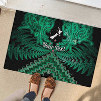 Personalised Aotearoa Matariki Rubber Doormat Green Fern Maori Poutama