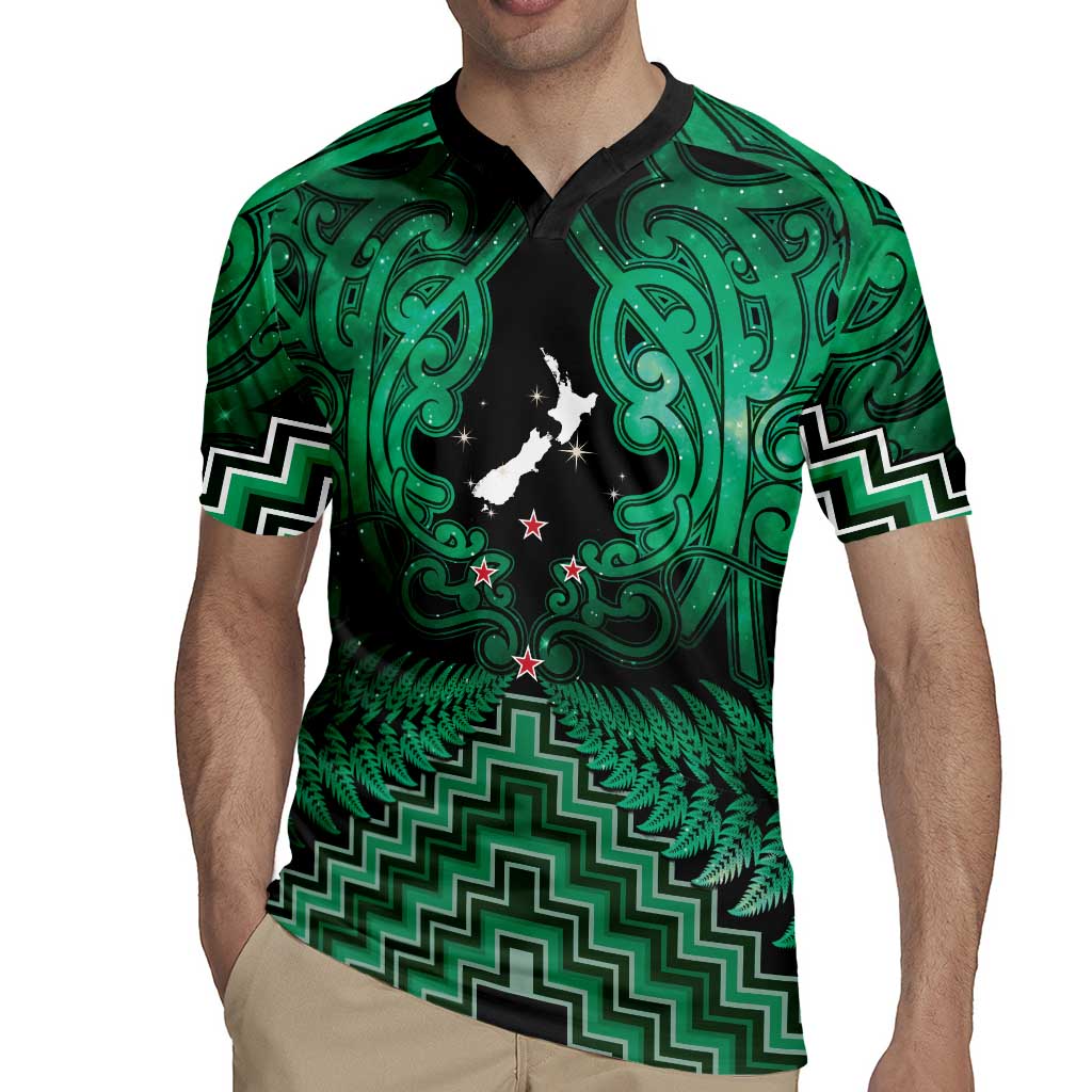 Personalised Aotearoa Matariki Rugby Jersey Green Fern Maori Poutama