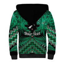 Personalised Aotearoa Matariki Sherpa Hoodie Green Fern Maori Poutama