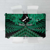 Personalised Aotearoa Matariki Tablecloth Green Fern Maori Poutama