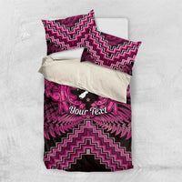 Personalised Aotearoa Matariki Bedding Set Pink Fern Maori Poutama