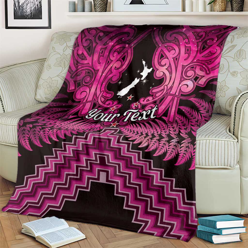Personalised Aotearoa Matariki Blanket Pink Fern Maori Poutama