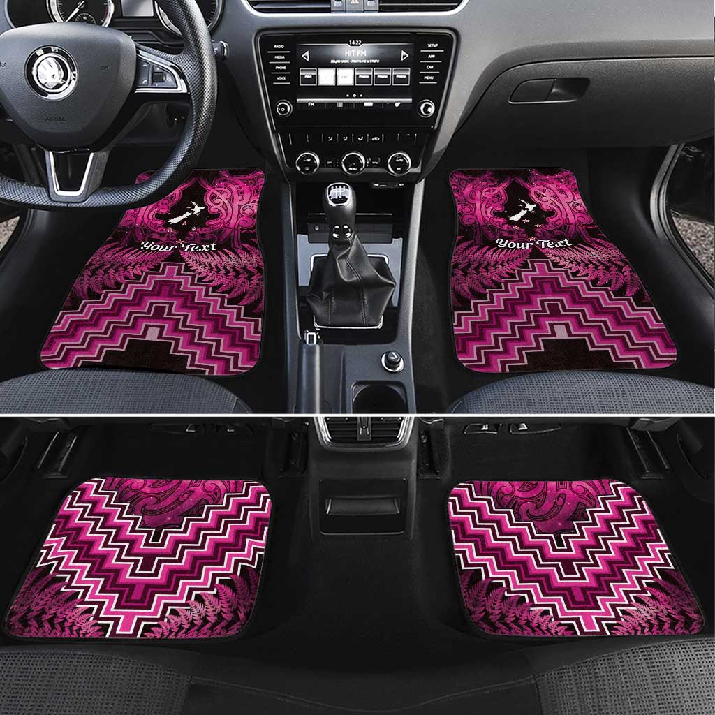 Personalised Aotearoa Matariki Car Mats Pink Fern Maori Poutama