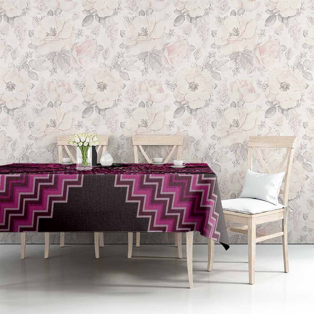 Personalised Aotearoa Matariki Tablecloth Pink Fern Maori Poutama