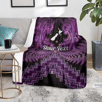 Personalised Aotearoa Matariki Blanket Purple Fern Maori Poutama