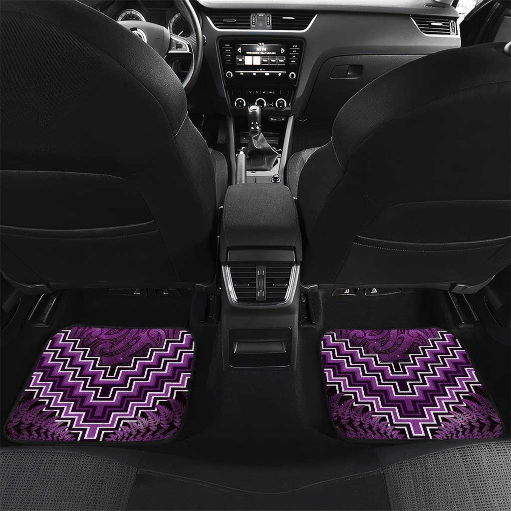 Personalised Aotearoa Matariki Car Mats Purple Fern Maori Poutama