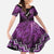 Personalised Aotearoa Matariki Family Matching Off The Shoulder Long Sleeve Dress and Hawaiian Shirt Purple Fern Maori Poutama