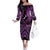 Personalised Aotearoa Matariki Family Matching Off The Shoulder Long Sleeve Dress and Hawaiian Shirt Purple Fern Maori Poutama
