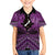 Personalised Aotearoa Matariki Family Matching Off The Shoulder Long Sleeve Dress and Hawaiian Shirt Purple Fern Maori Poutama