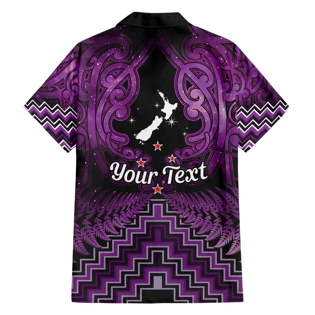 Personalised Aotearoa Matariki Family Matching Summer Maxi Dress and Hawaiian Shirt Purple Fern Maori Poutama LT01 - Polynesian Pride