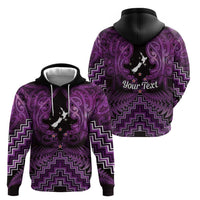Personalised Aotearoa Matariki Hoodie Purple Fern Maori Poutama LT01 - Polynesian Pride