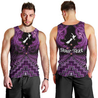 Personalised Aotearoa Matariki Men Tank Top Purple Fern Maori Poutama
