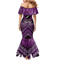 Personalised Aotearoa Matariki Mermaid Dress Purple Fern Maori Poutama