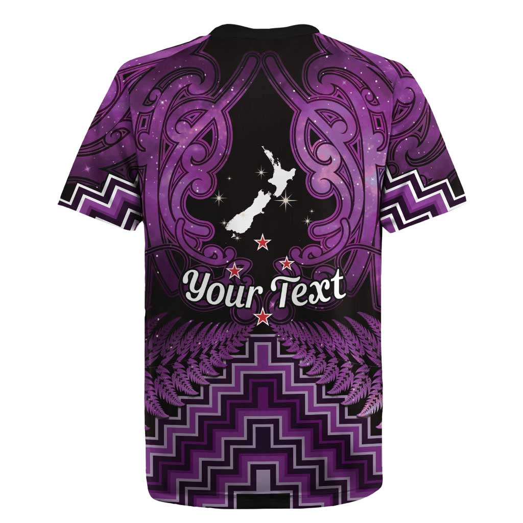 Personalised Aotearoa Matariki Rugby Jersey Purple Fern Maori Poutama