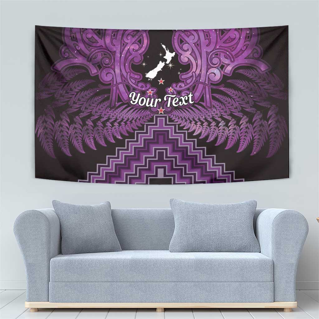 Personalised Aotearoa Matariki Tapestry Purple Fern Maori Poutama