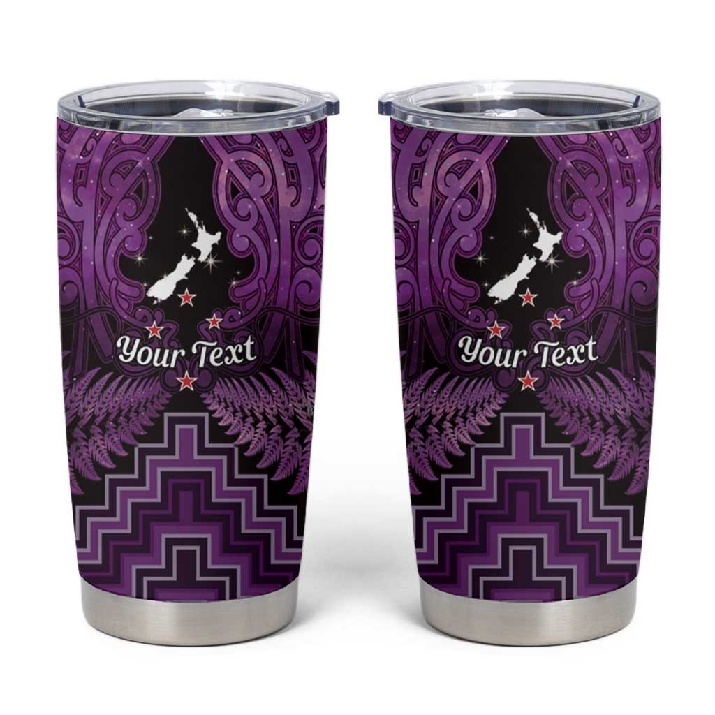 Personalised Aotearoa Matariki Tumbler Cup Purple Fern Maori Poutama LT01 Purple - Polynesian Pride