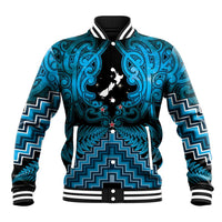 Personalised Aotearoa Matariki Baseball Jacket Turquoise Fern Maori Poutama