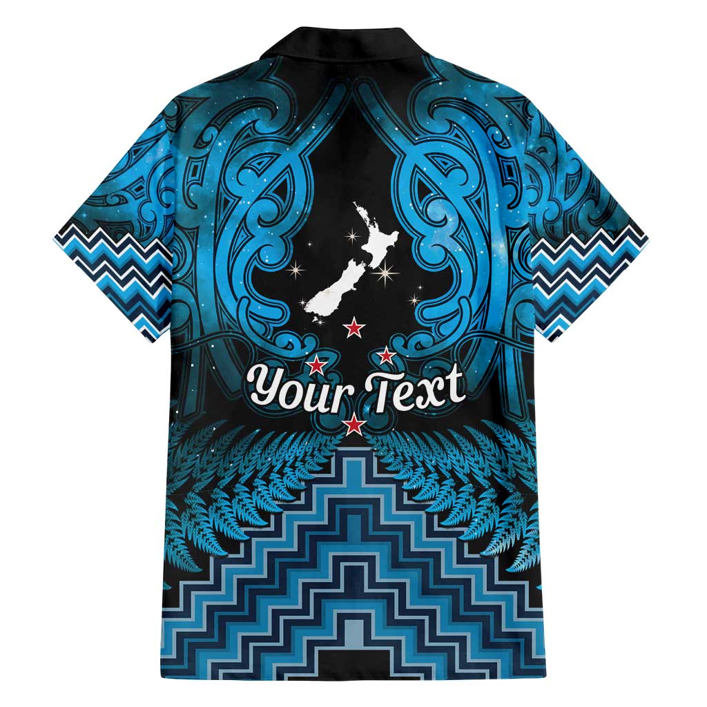 Personalised Aotearoa Matariki Family Matching Off Shoulder Maxi Dress and Hawaiian Shirt Turquoise Fern Maori Poutama